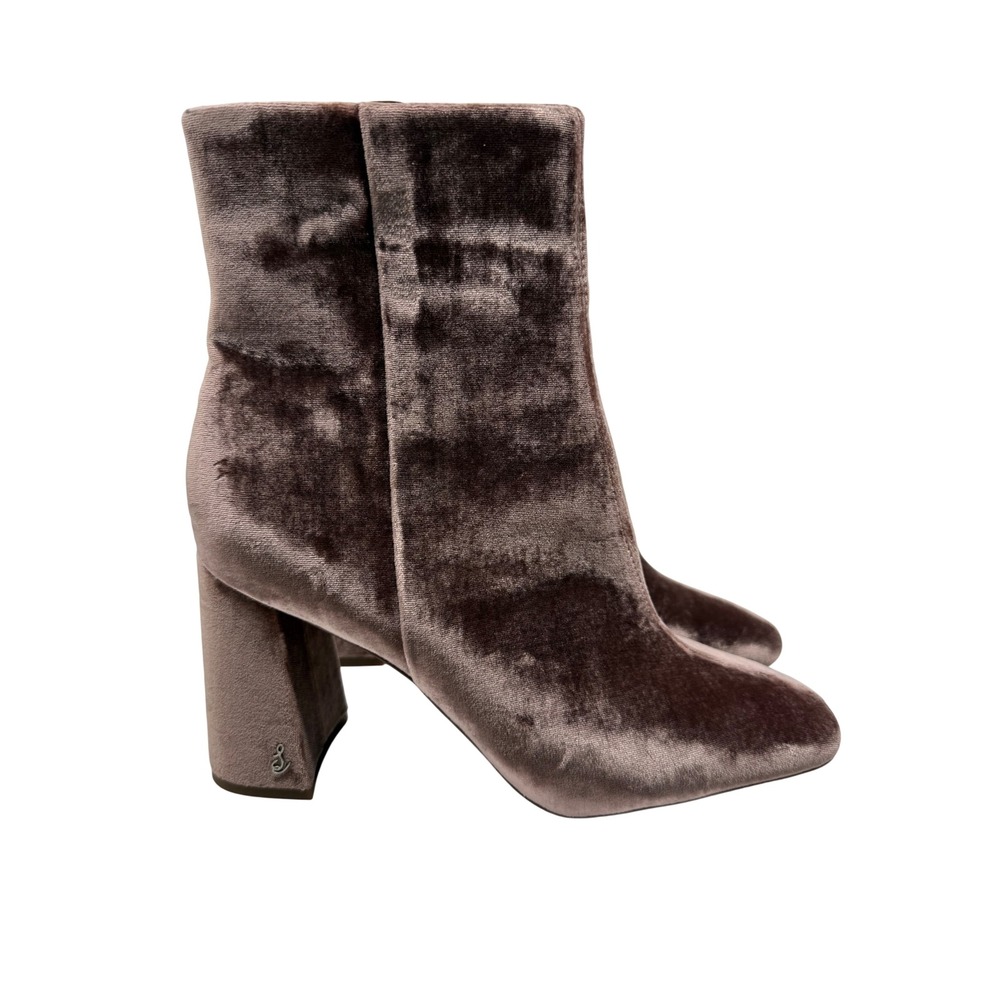 Sam Edelman Codie 2 Ankle Boot Women 9.5 Mauve Velvet Block Heel Bootie New NWT